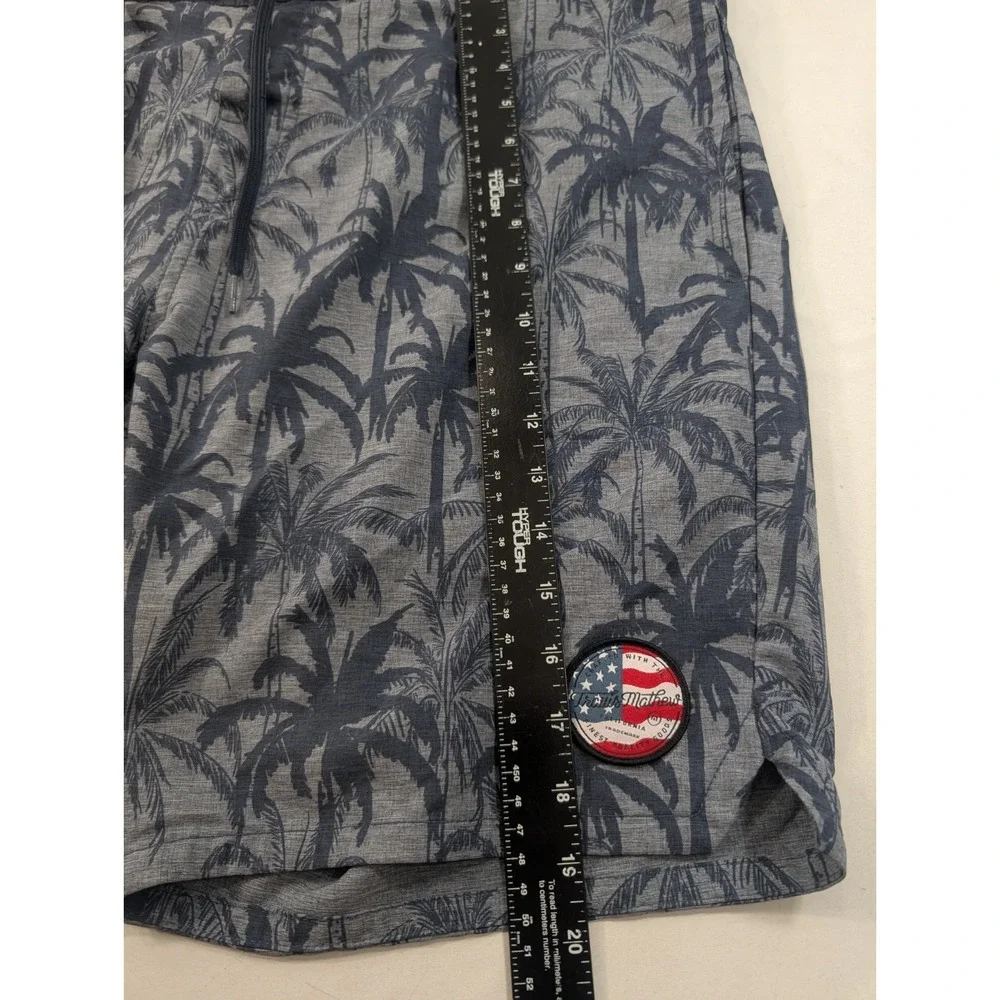 Travis Mathew Board Shorts Mens 38 Blue Tropical Floral Swim Trunks Surf